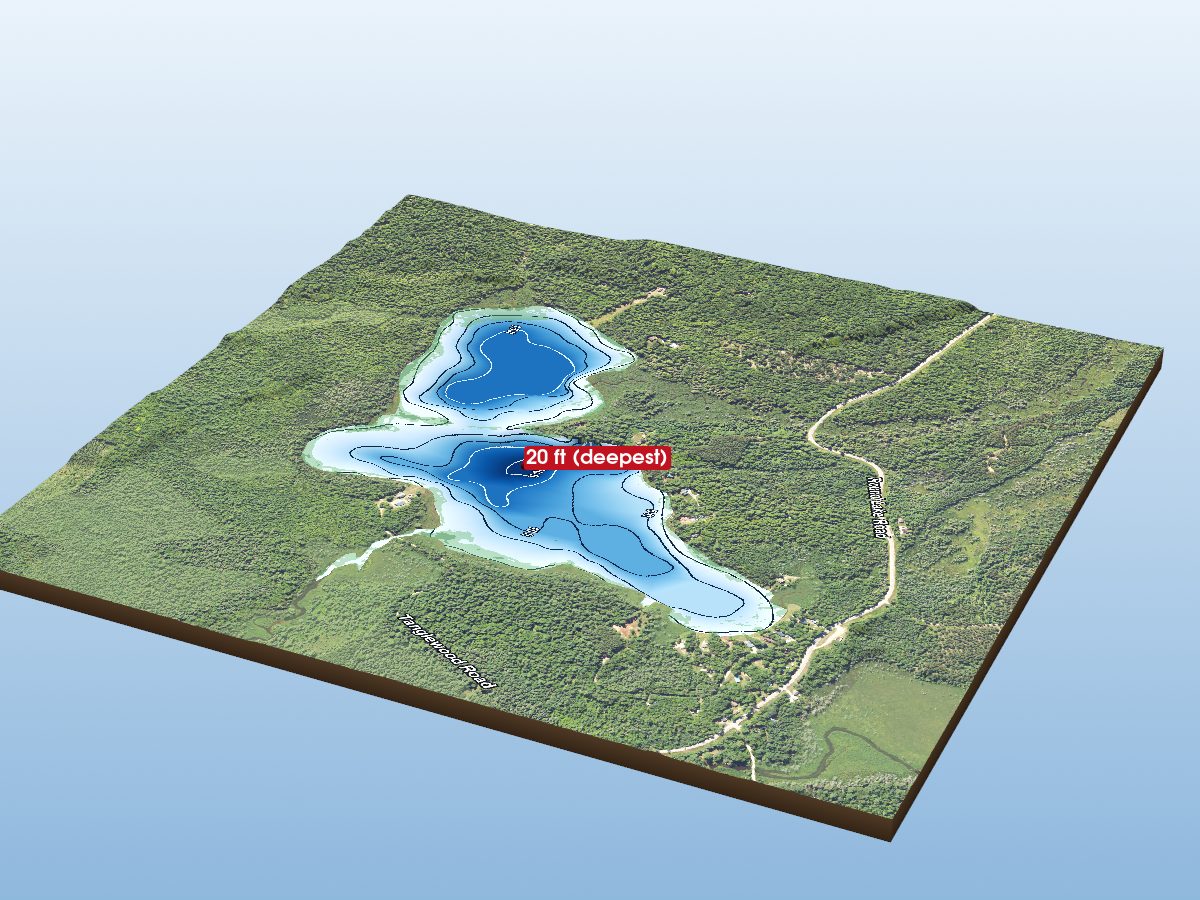 Depth map of West Branch Lake
