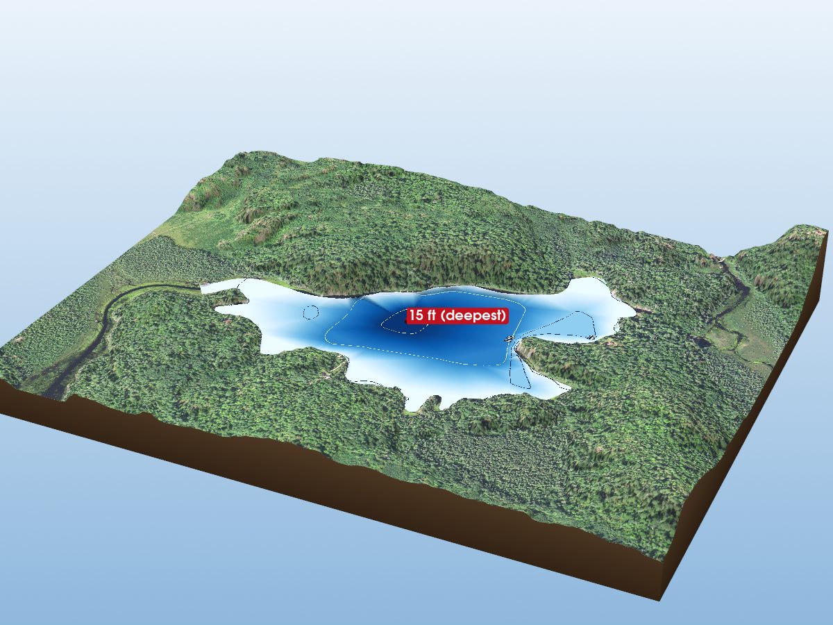 Depth map of West Elbow Lake