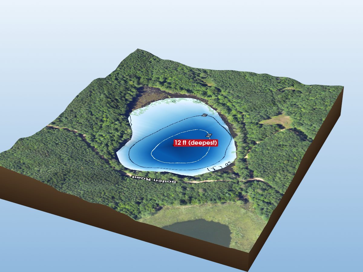 Depth map of West Fish Lake