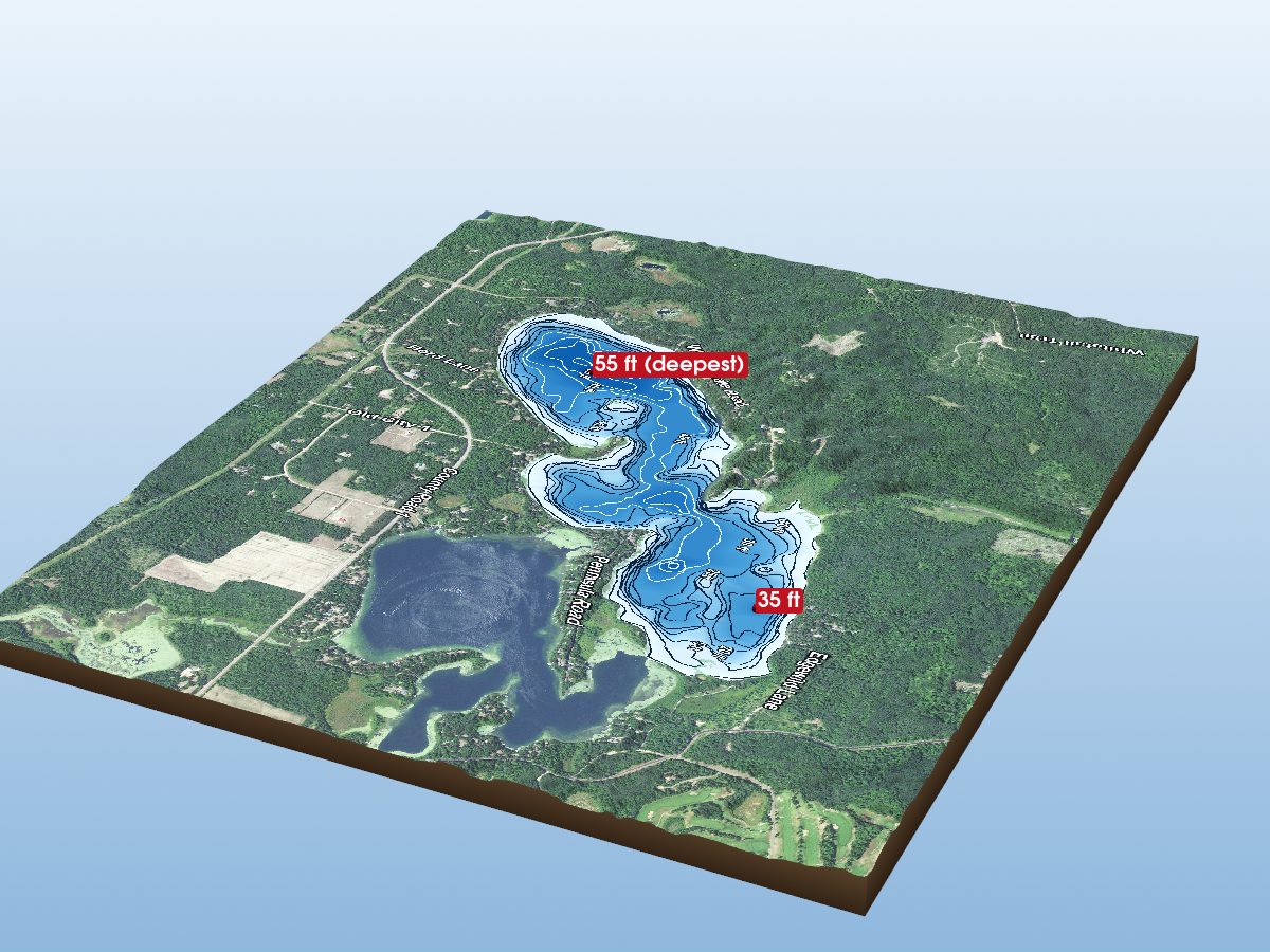 Depth map of West Fox Lake