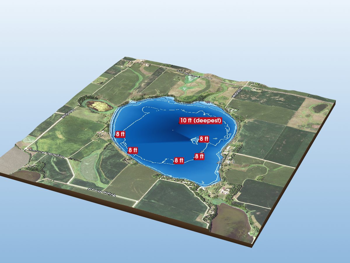 Depth map of West Graham Lake