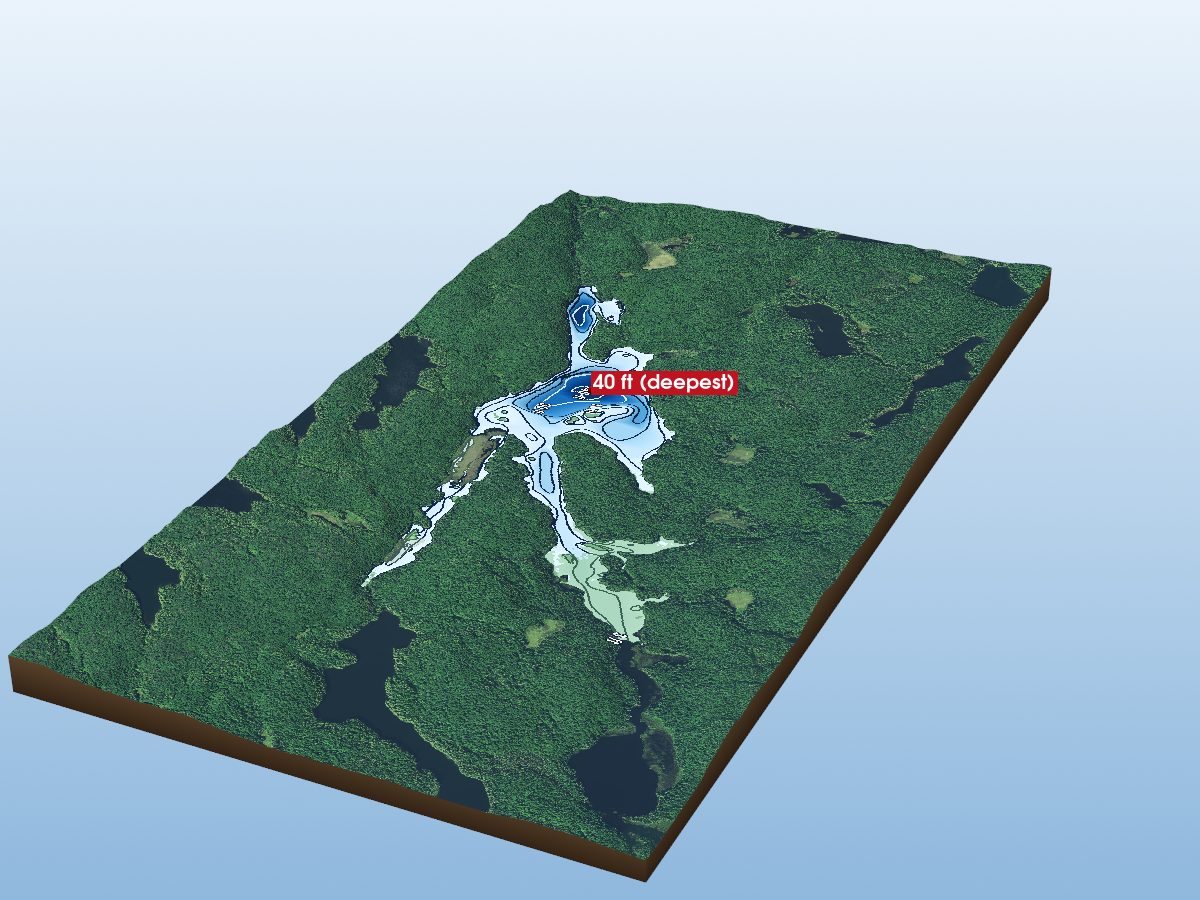 Depth map of West Harry Lake