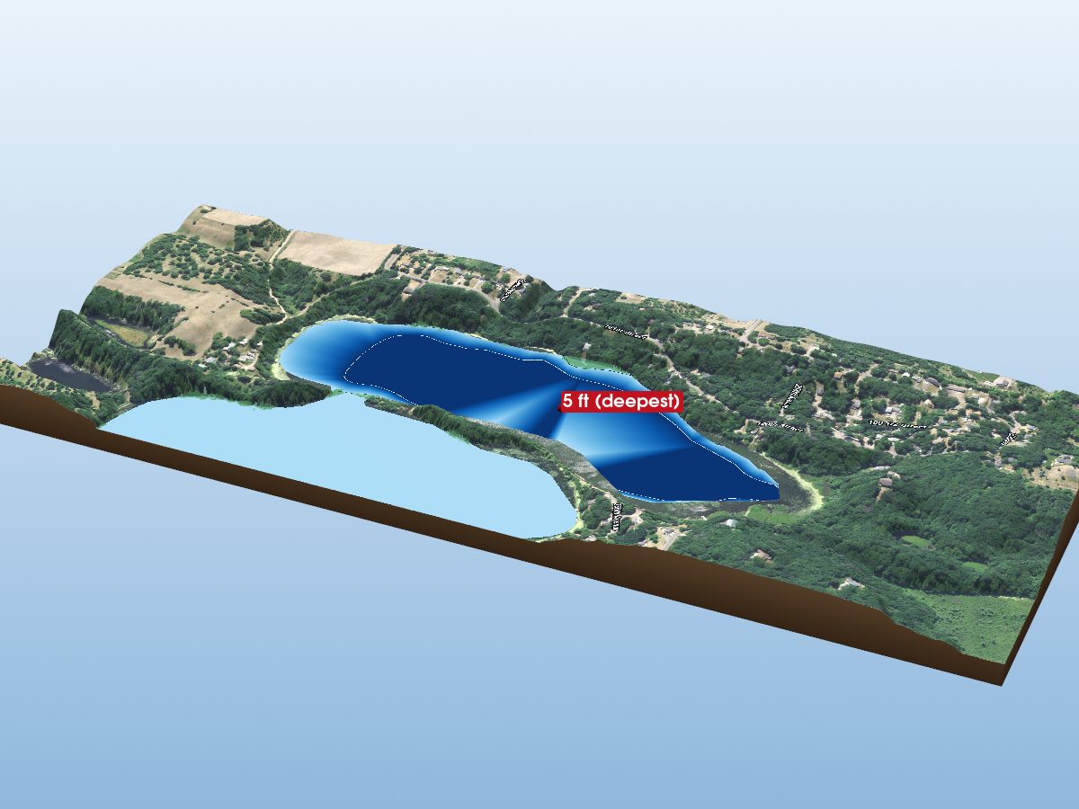 Depth map of West Hunter Lake