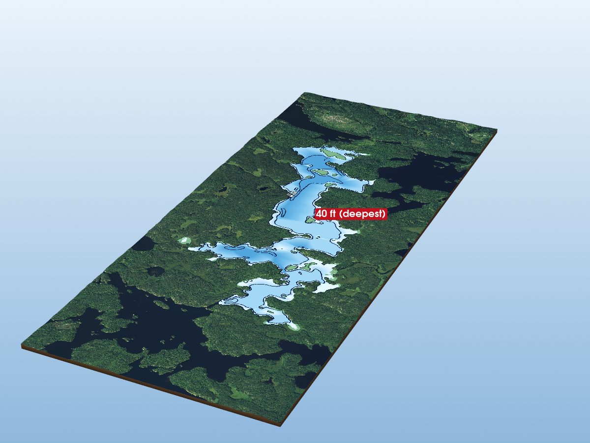 Depth map of West Jackfish Lake
