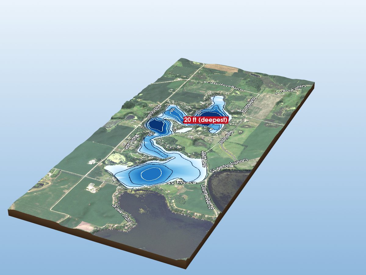 3D depth map of West Jefferson Lake