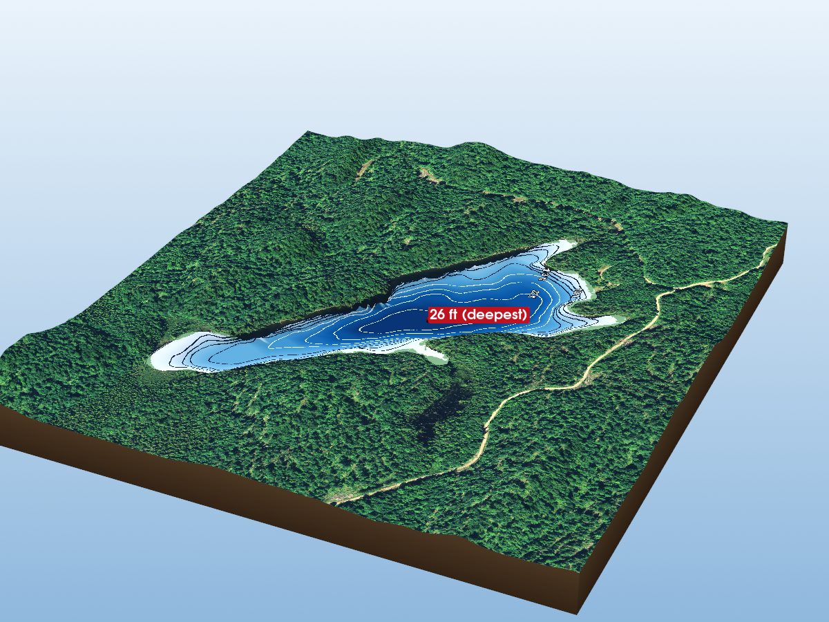 Depth map of West Joco Lake