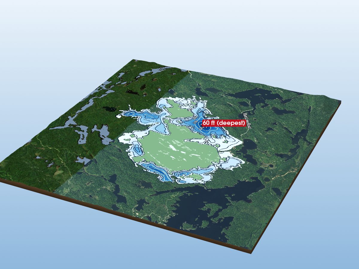 Depth map of West Kabenung Lake