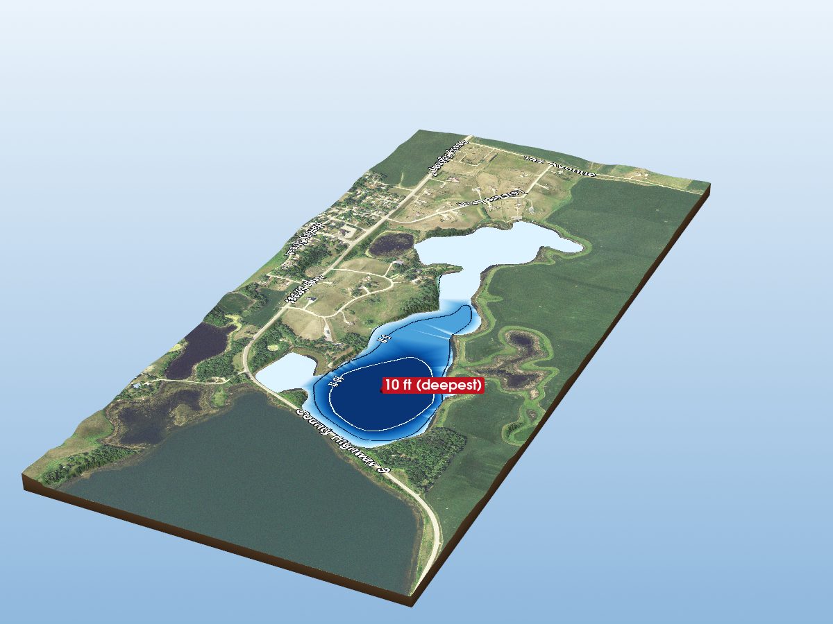 Depth map of West LaBelle Lake