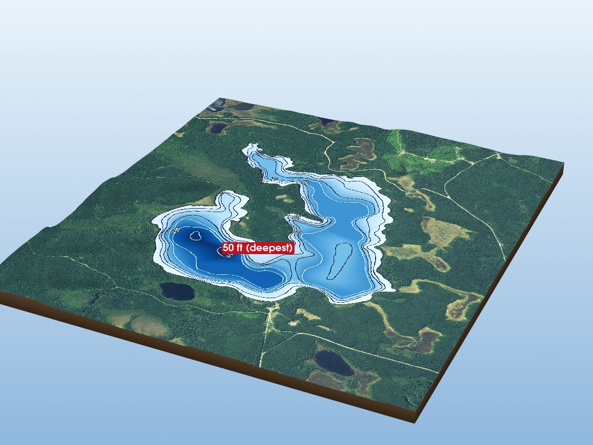 Depth map of West Lacasse Lake