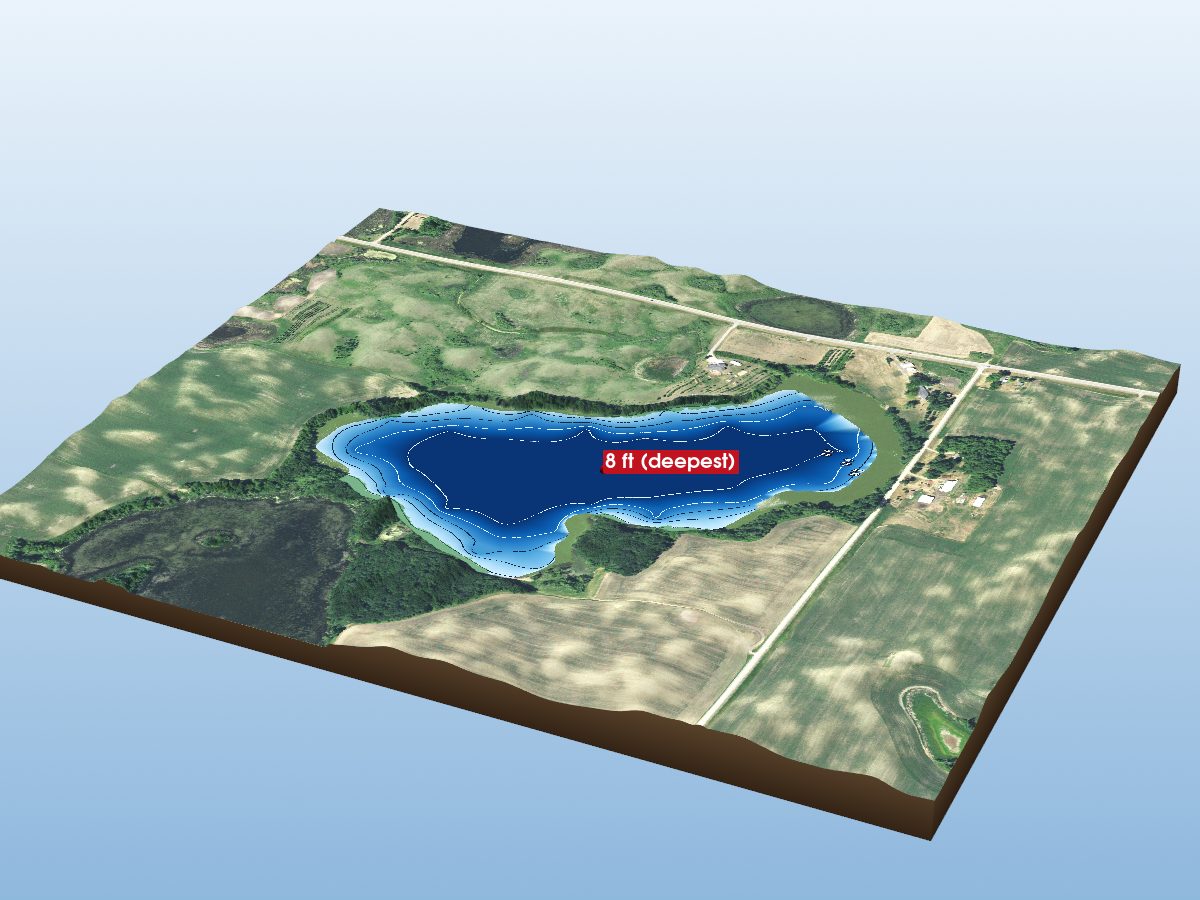 Depth map of West Lindgren Lake