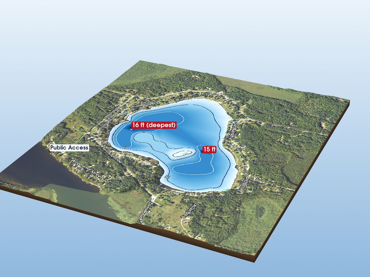 Depth map of West Londo Lake