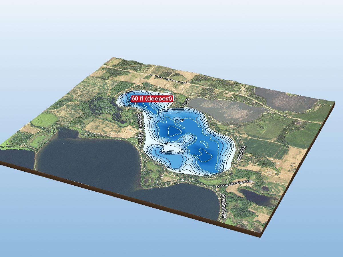 Depth map of West McDonald Lake