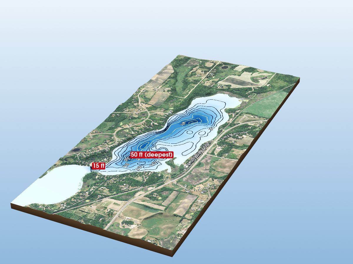 Depth map of West Sarah Lake