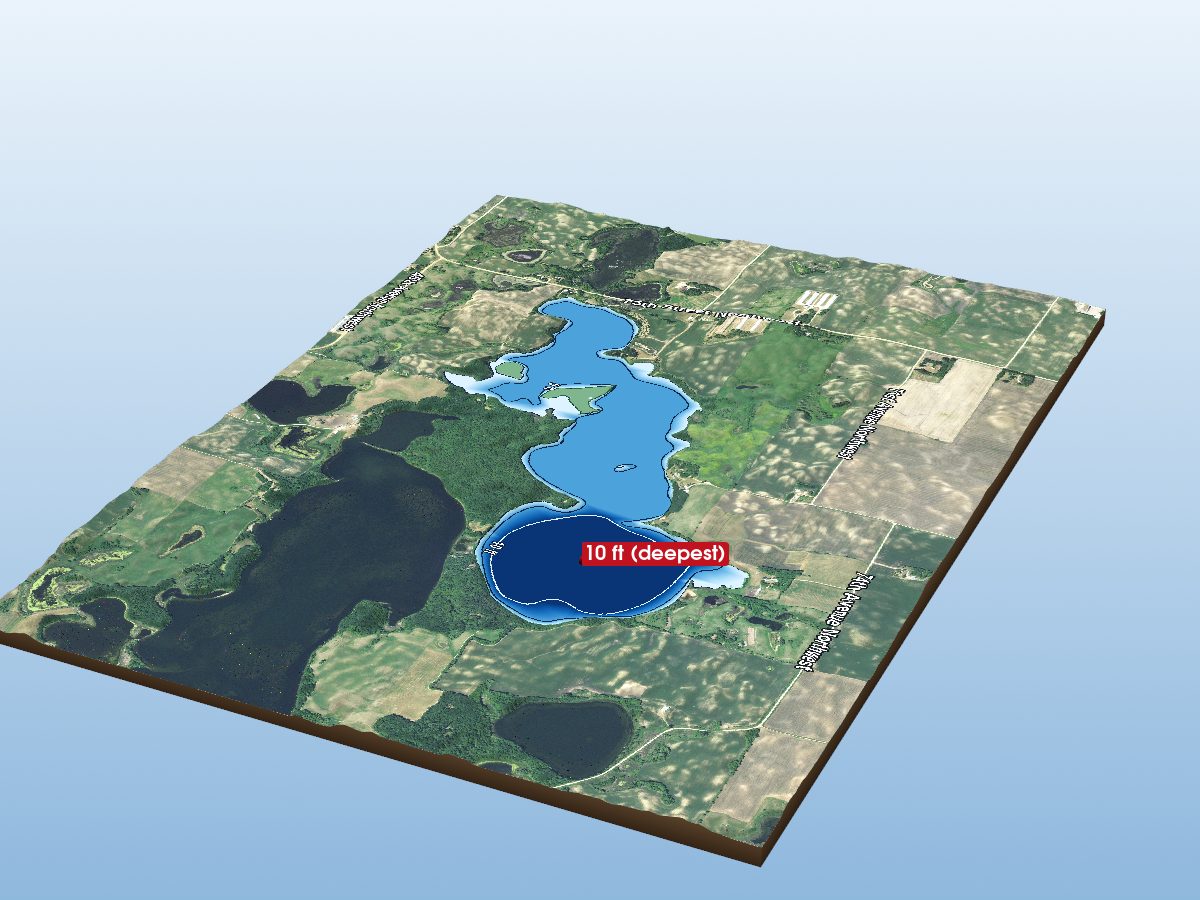 Depth map of West Solomon Lake