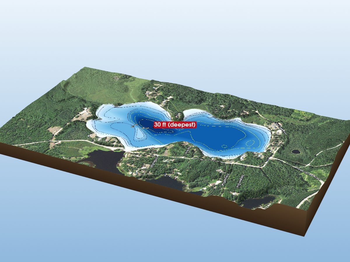 Depth map of West Sturgeon Lake