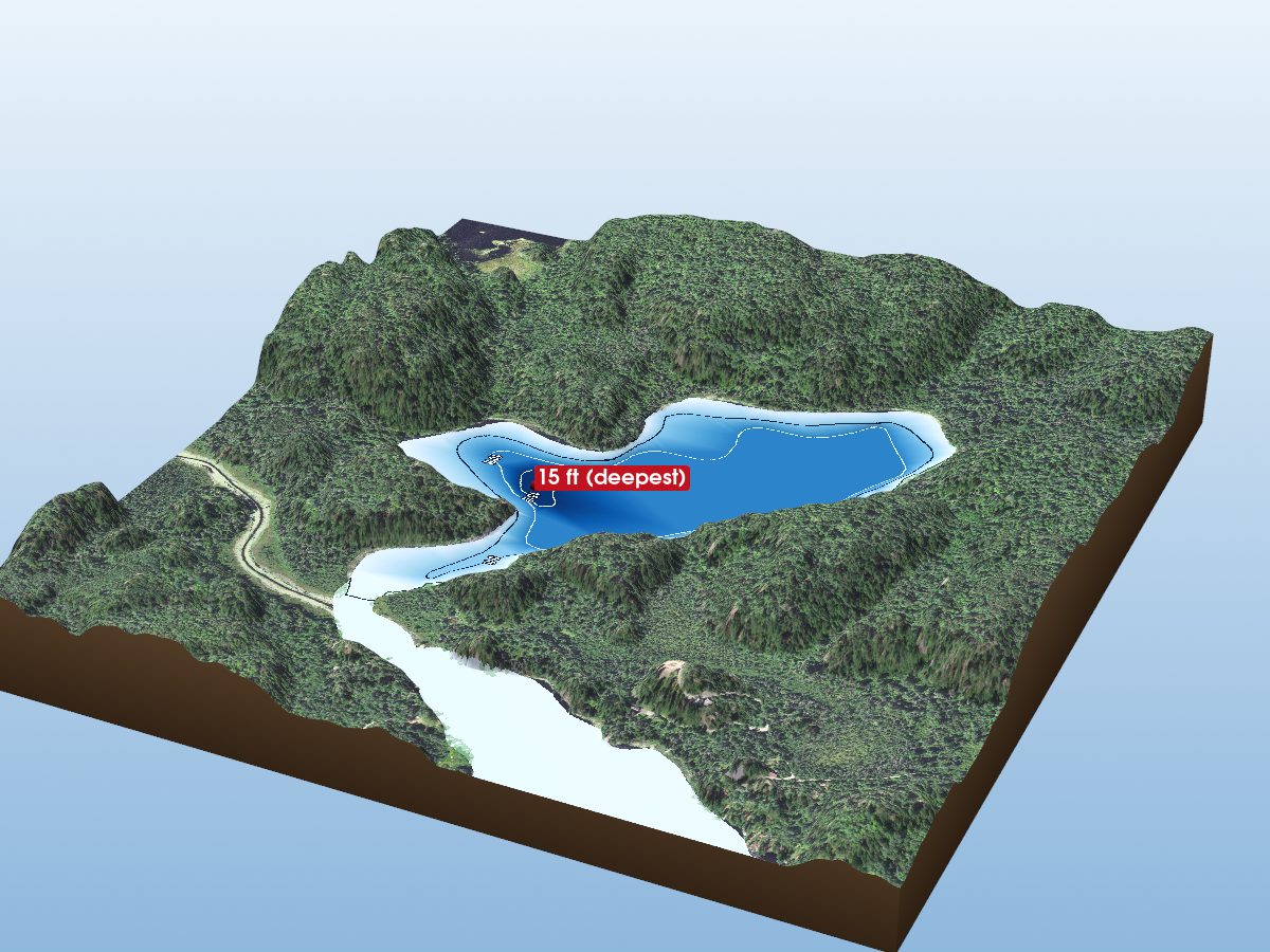 Depth map of West Twin Lake