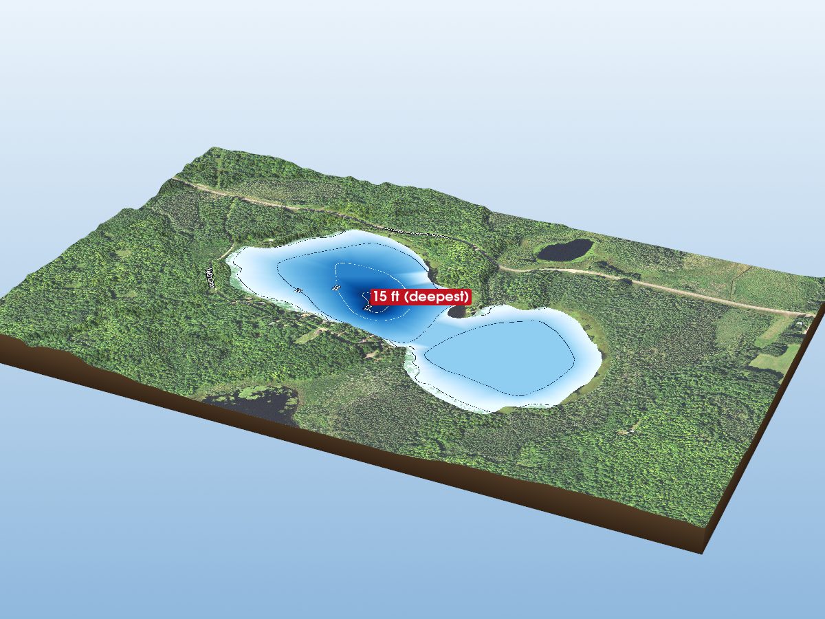 Depth map of West Twin Lake