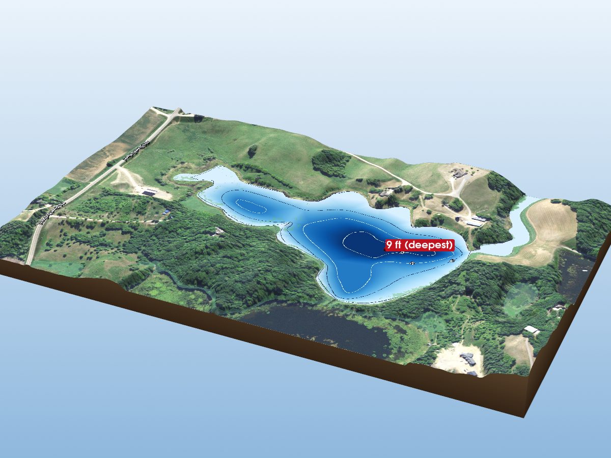 Depth map of West Twin Lake