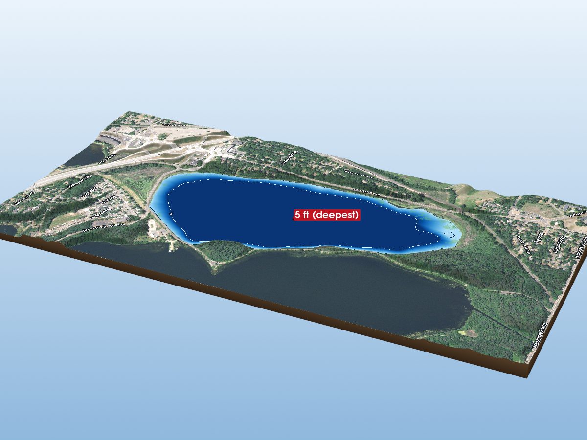 Depth map of West Vadnais Lake
