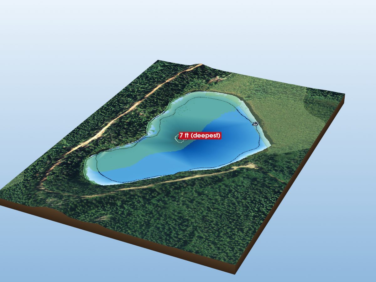 Depth map of Westaway Lake