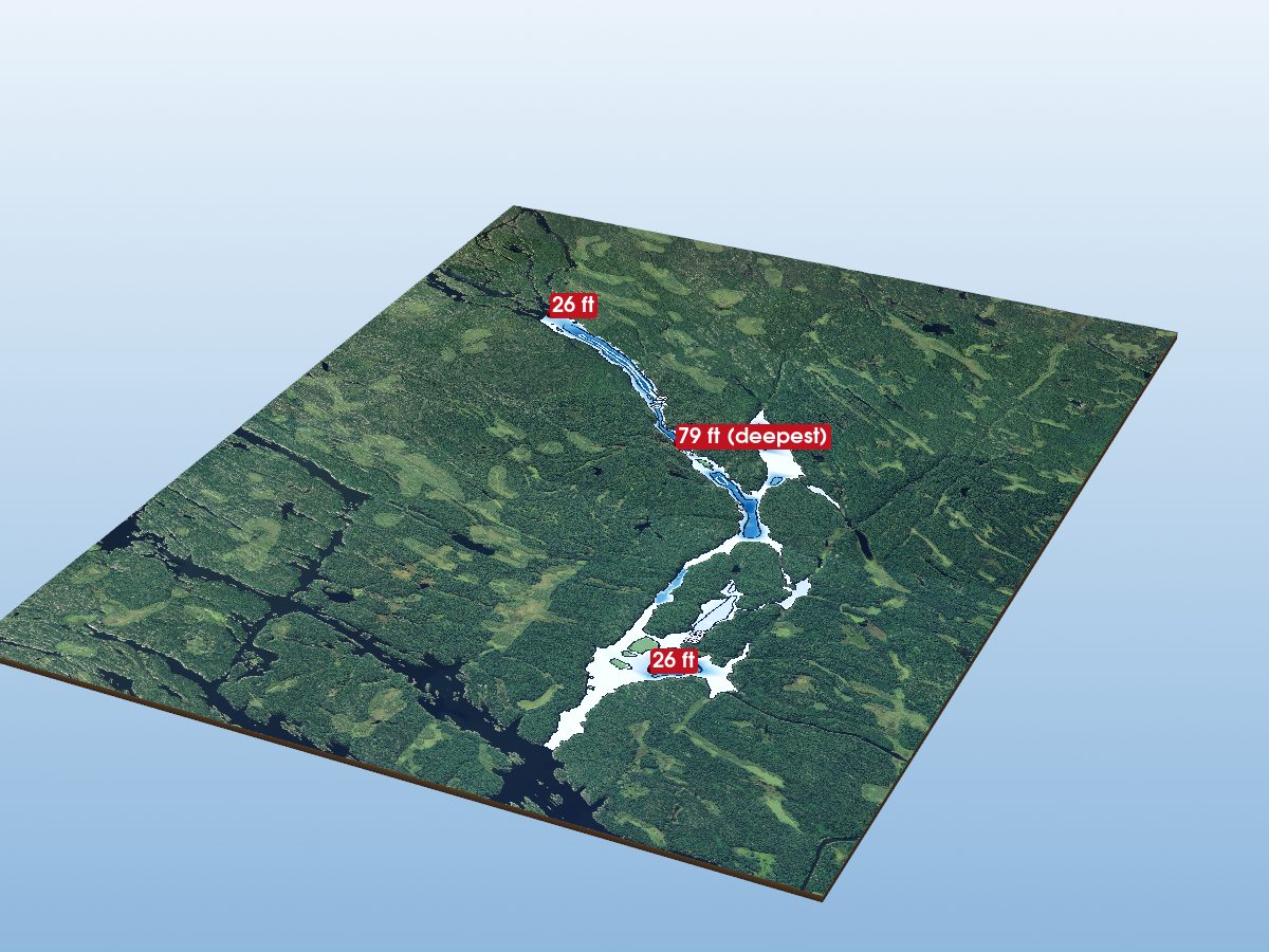 Depth map of Western Channel (French River)