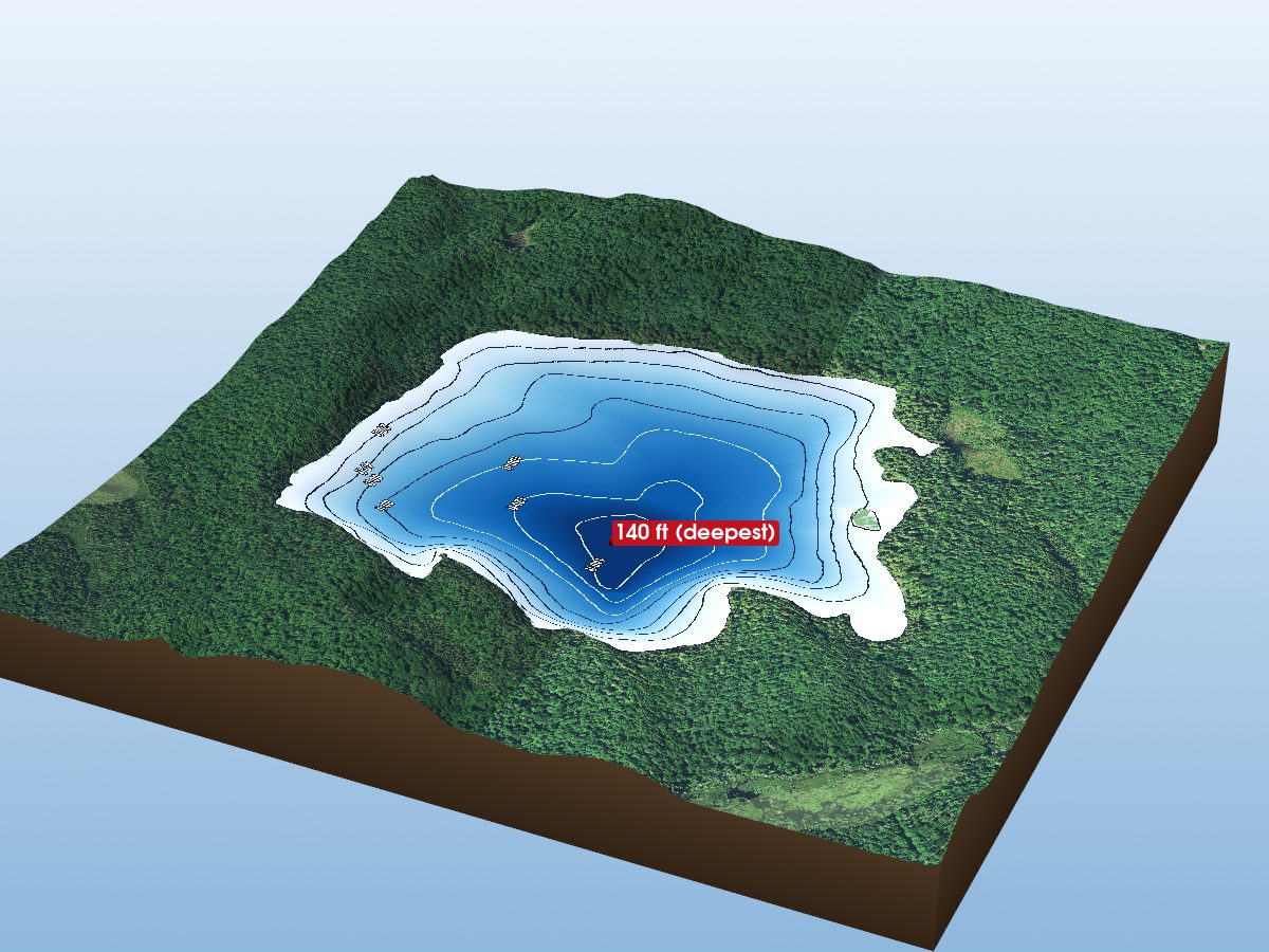 Depth map of Westward Lake