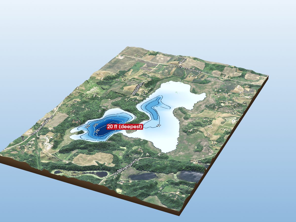 Depth map of Whaletail Lake