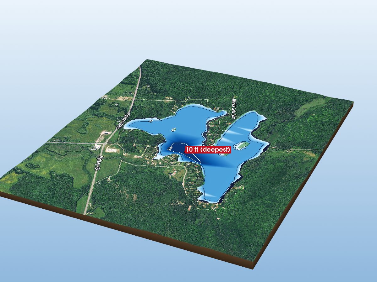 Depth map of Whalley Lake