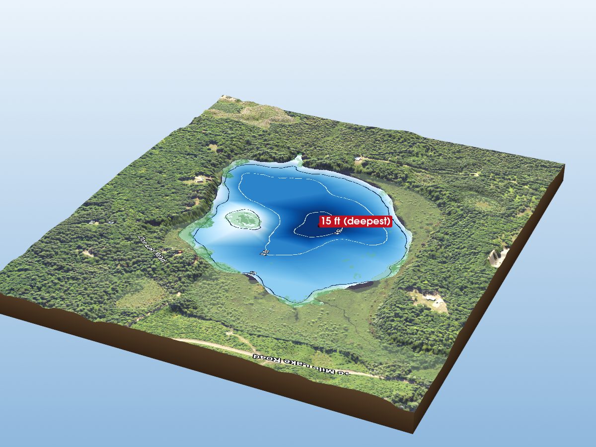 Depth map of Wheelbarrow Lake