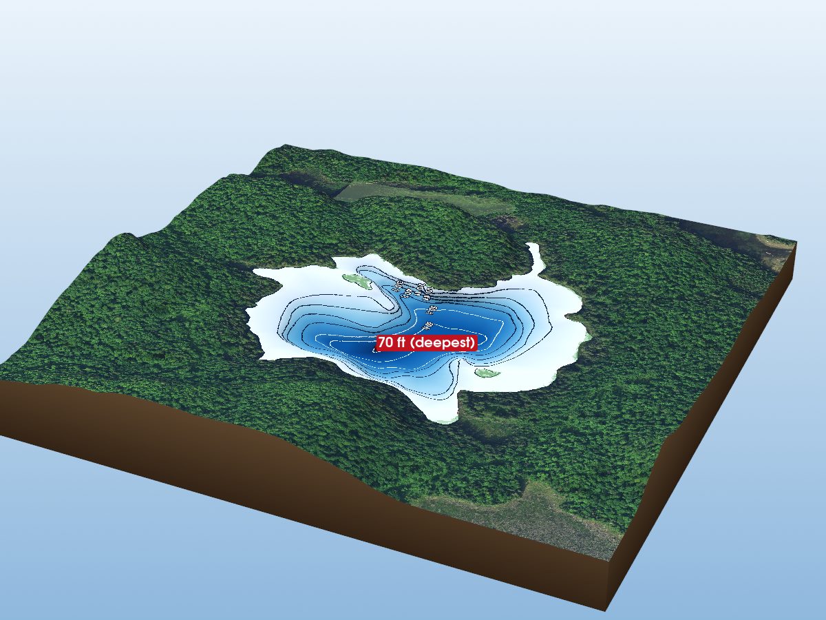 Depth map of Whetstone Lake