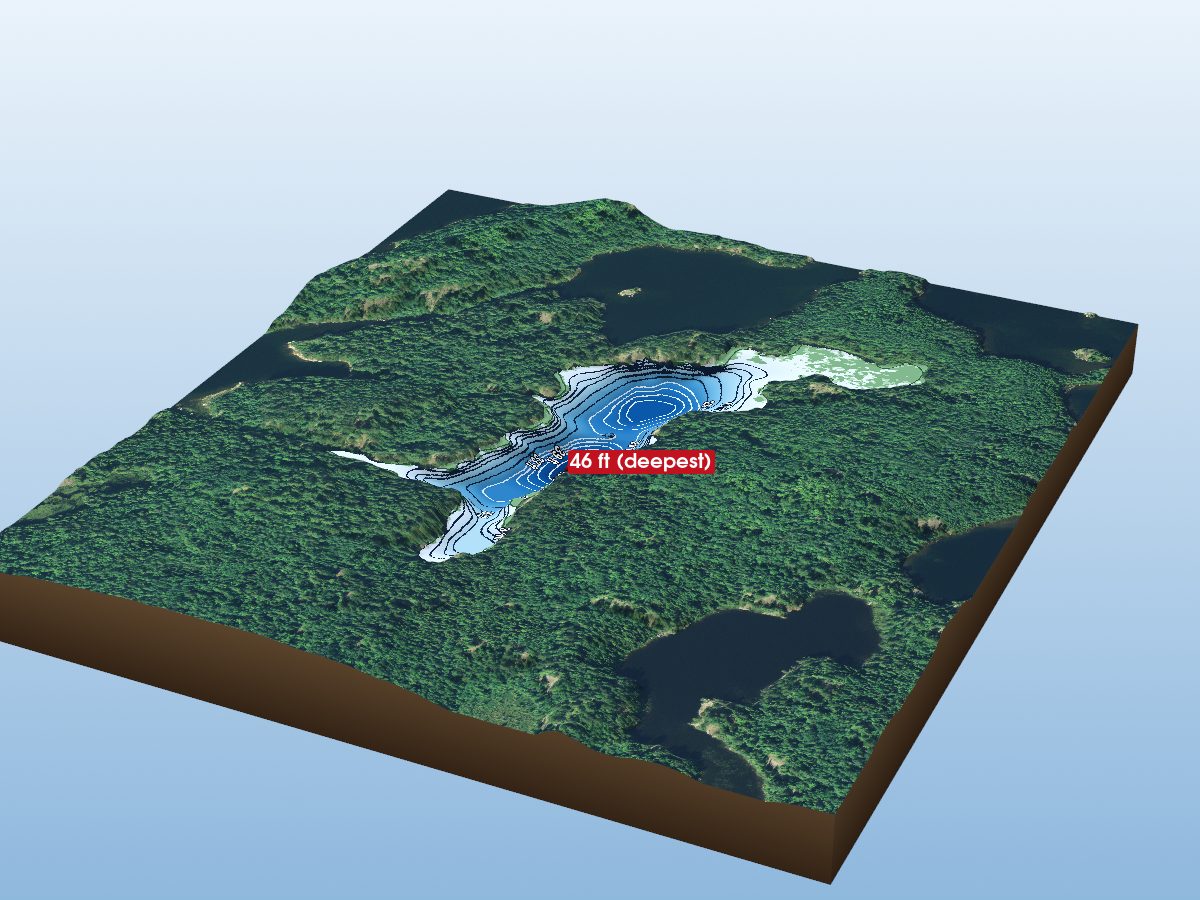 Depth map of Whichway Lake