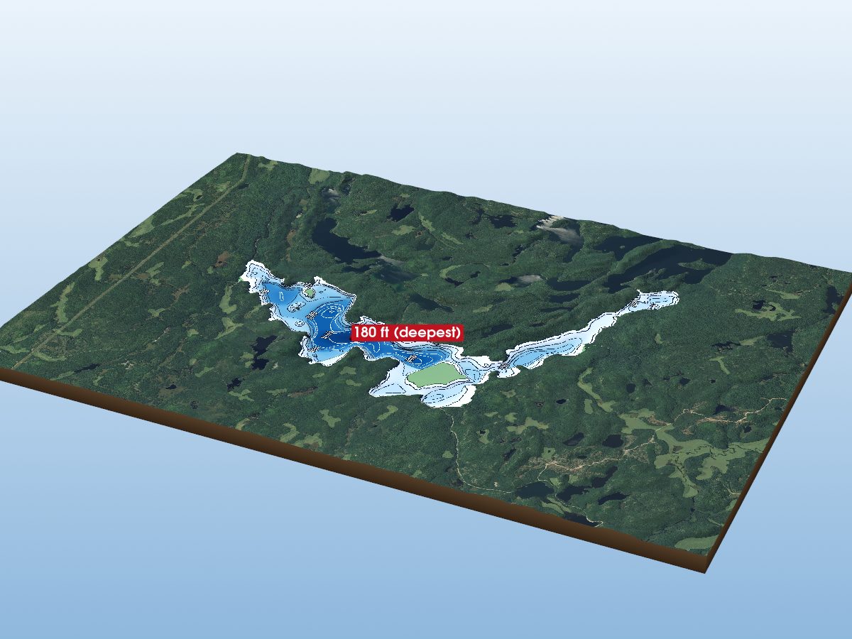 Depth map of Whiskey Lake