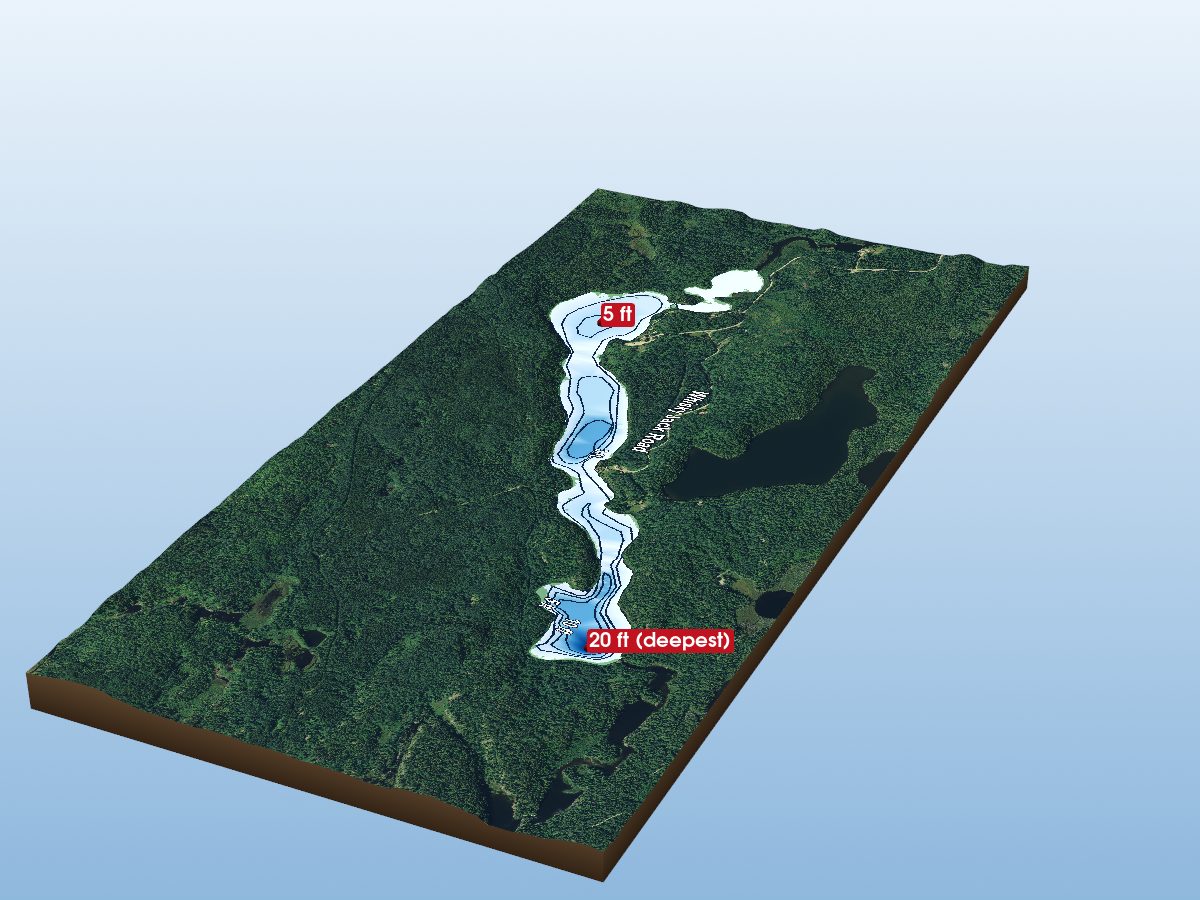 Depth map of Whiskeyjack Lake