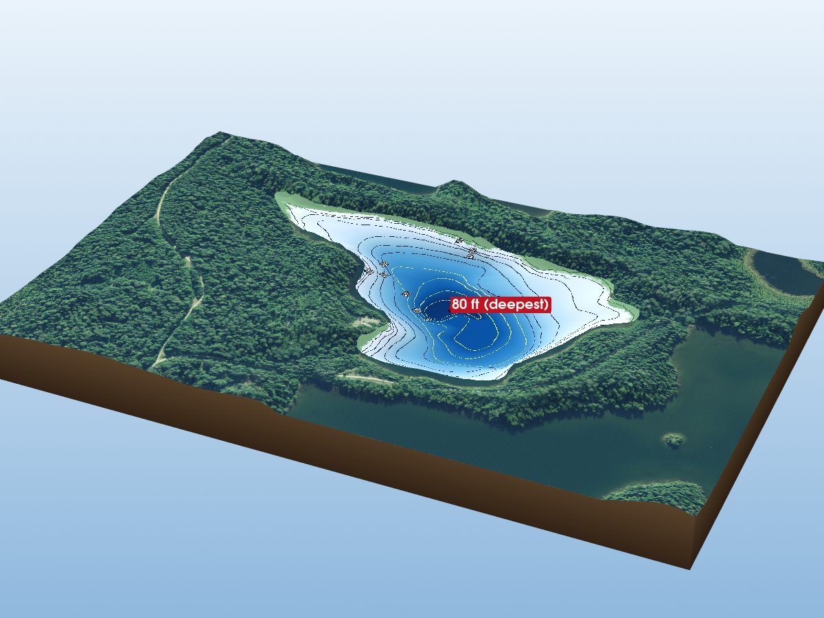 Depth map of White Bark Lake