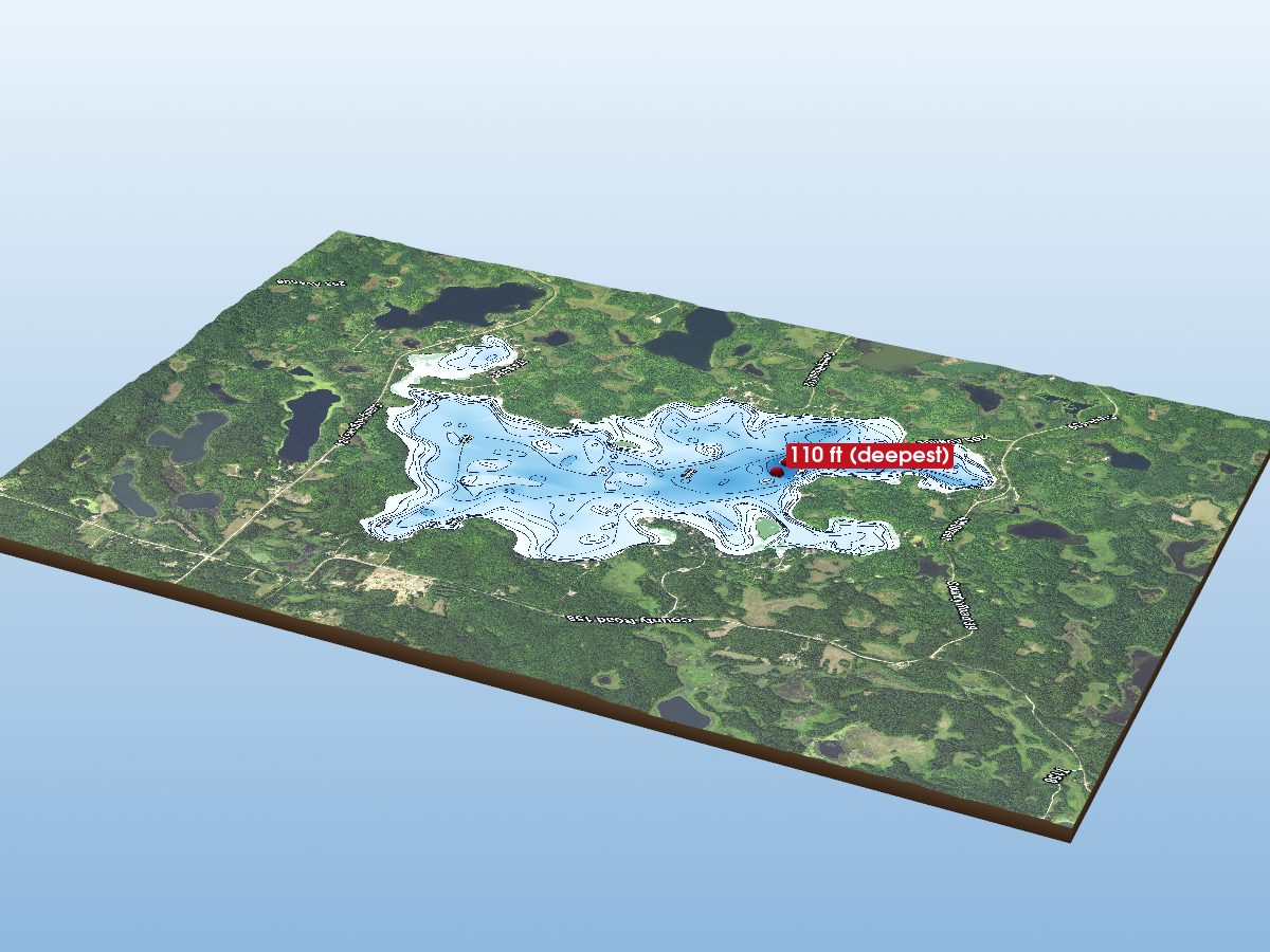Depth map of White Earth Lake