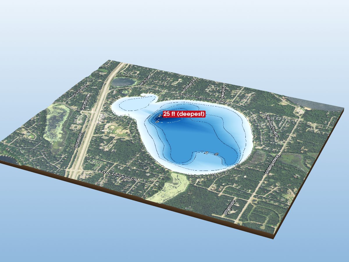 Depth map of White Sand Lake