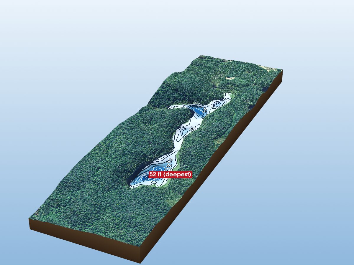 Depth map of White Spruce Lake