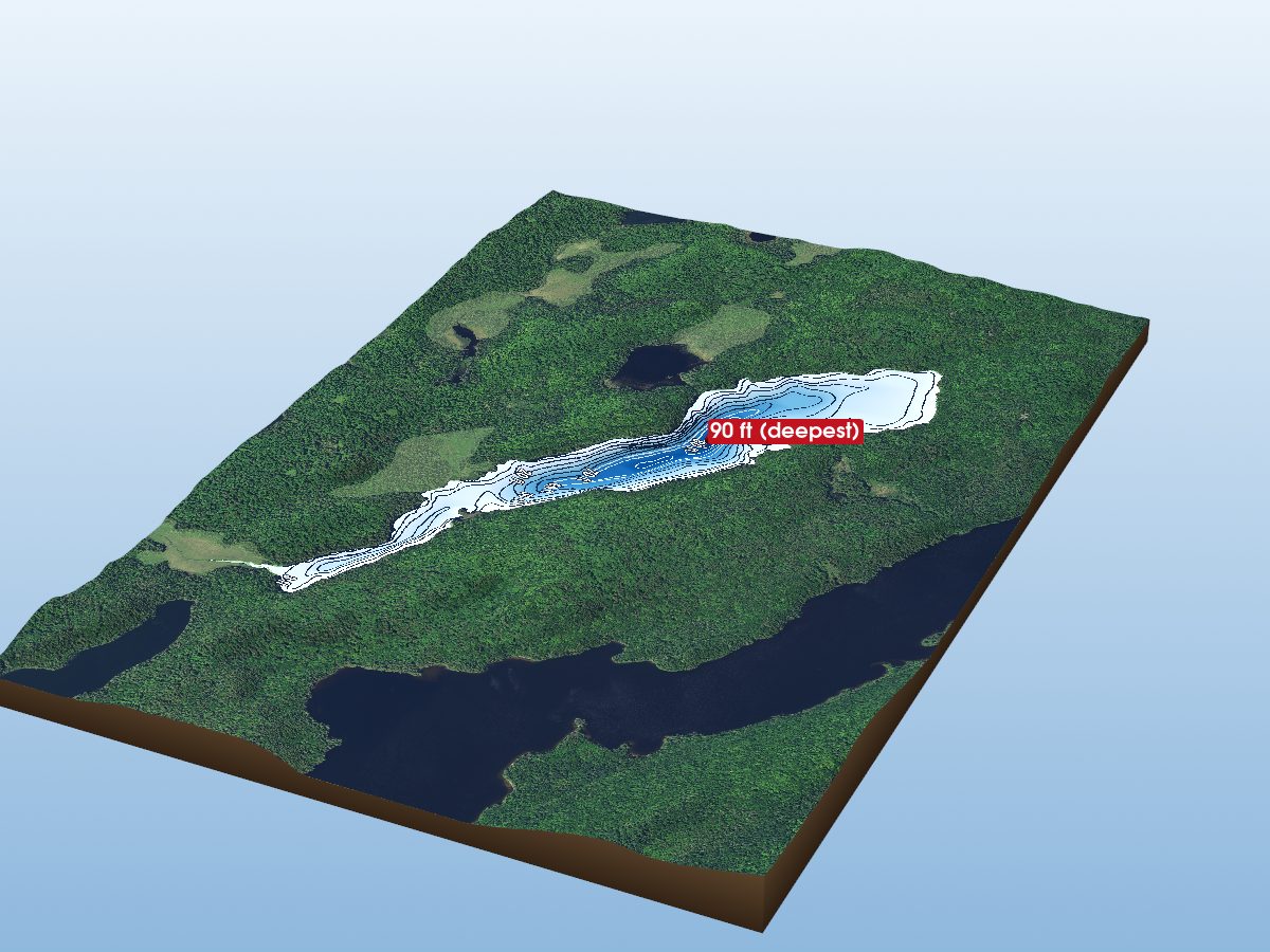 Depth map of Whitebirch Lake
