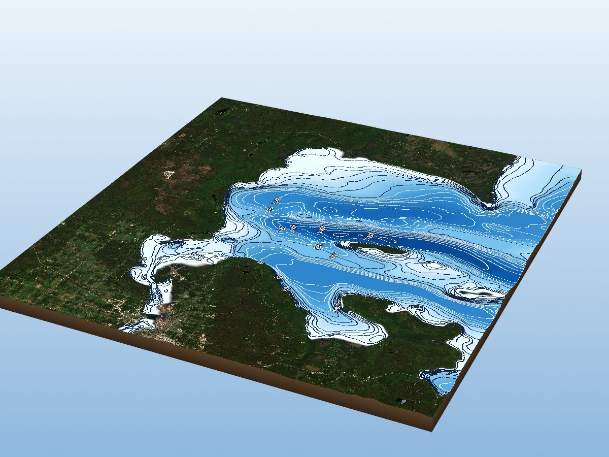 Depth map of Whitefish Bay