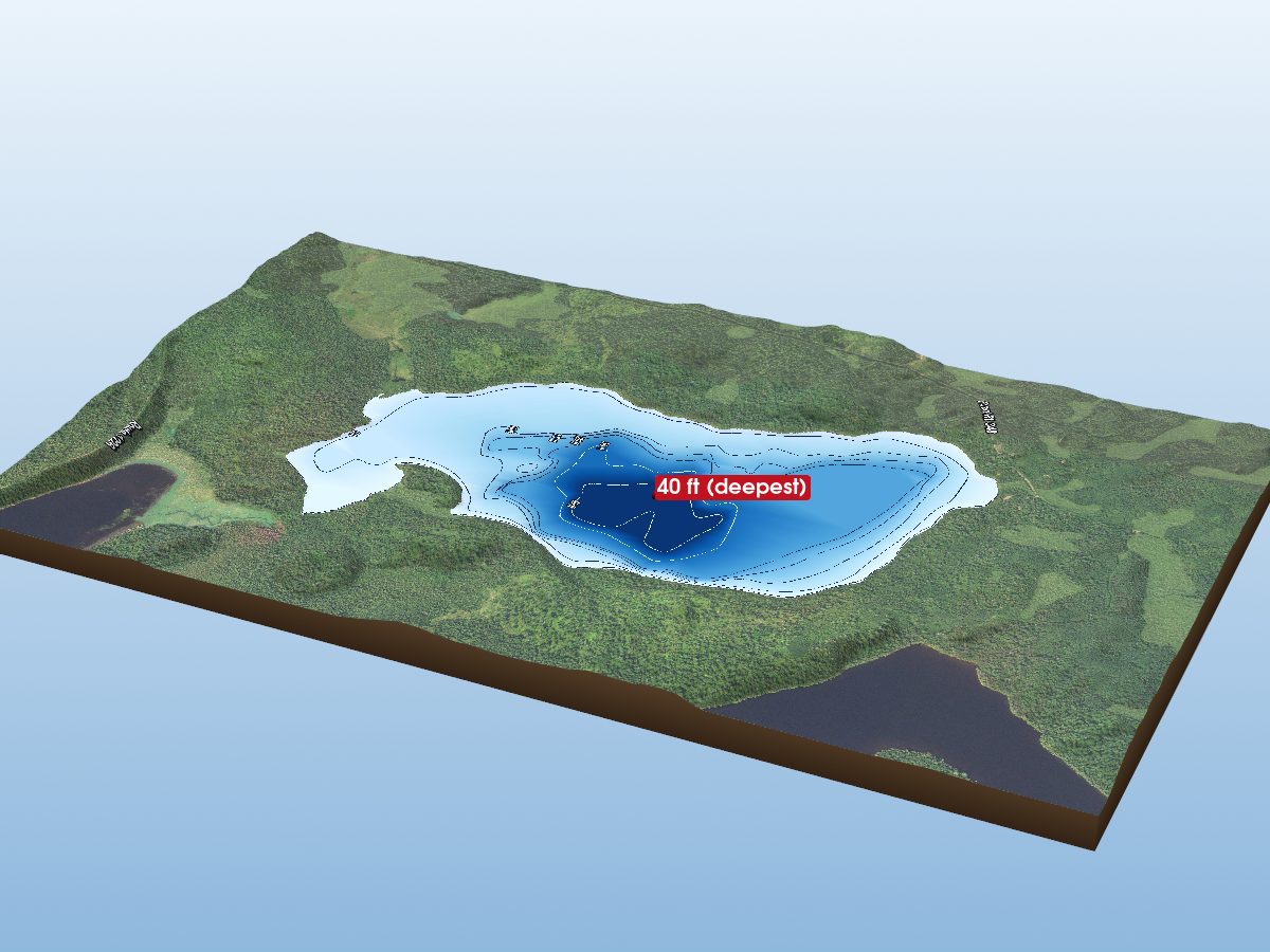 Depth map of Whitefish Lake