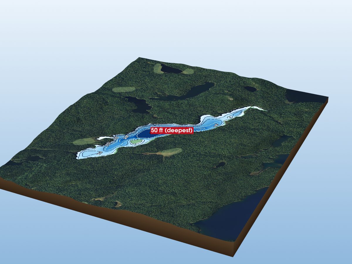 Depth map of Whitepine Lake