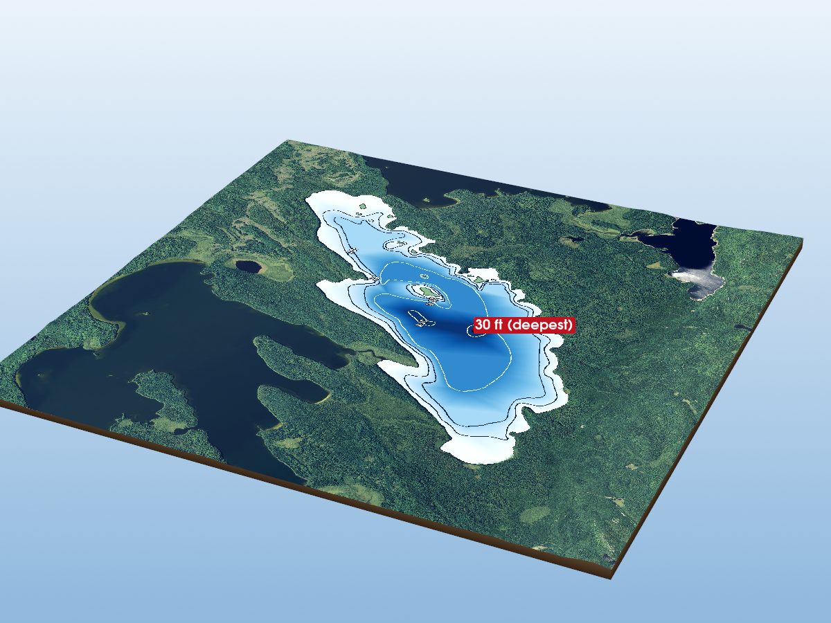 Depth map of Whiterock Lake