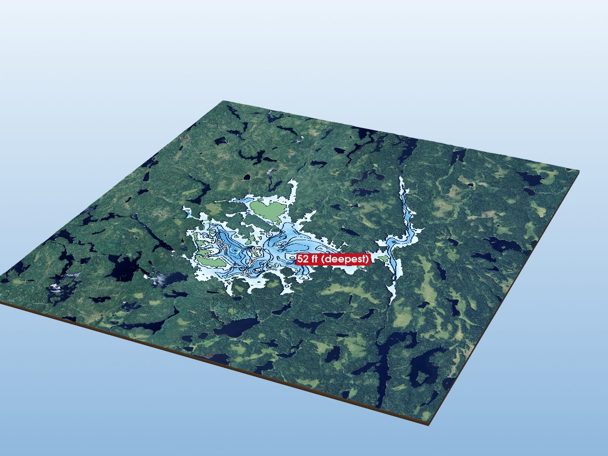 Depth map of Whitestone Lake
