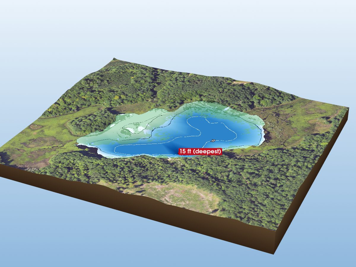 Depth map of Whitlock Lake