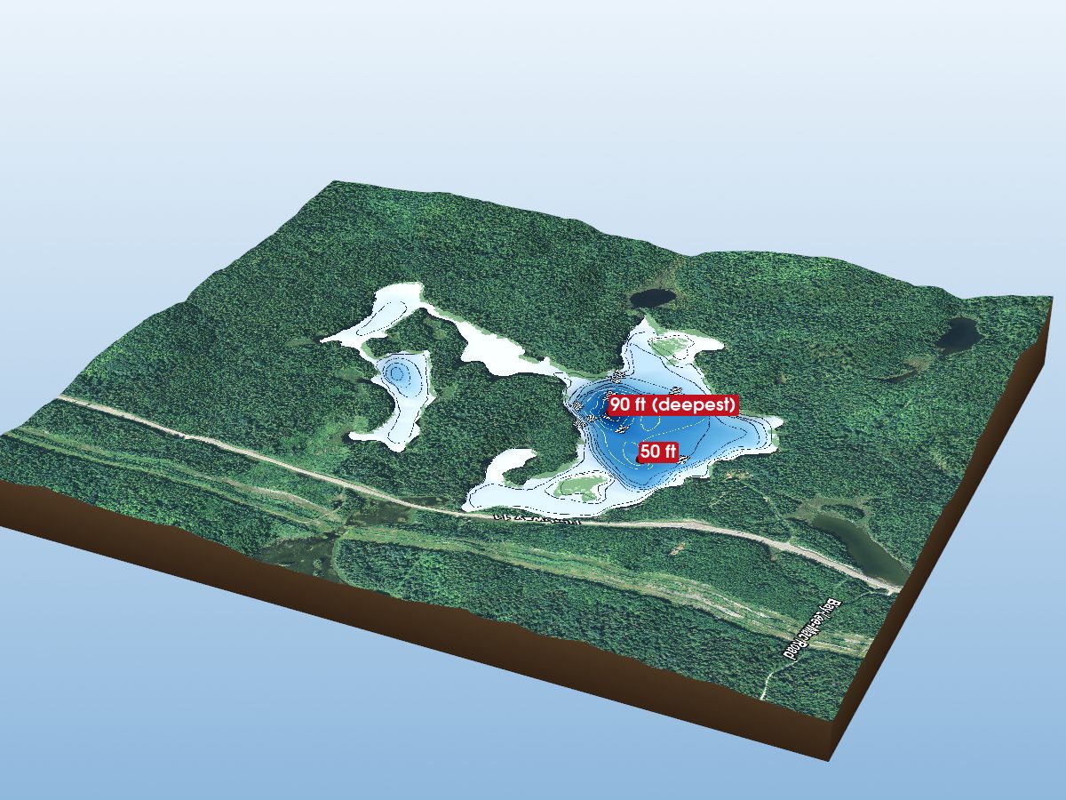 Depth map of Whitney Lake