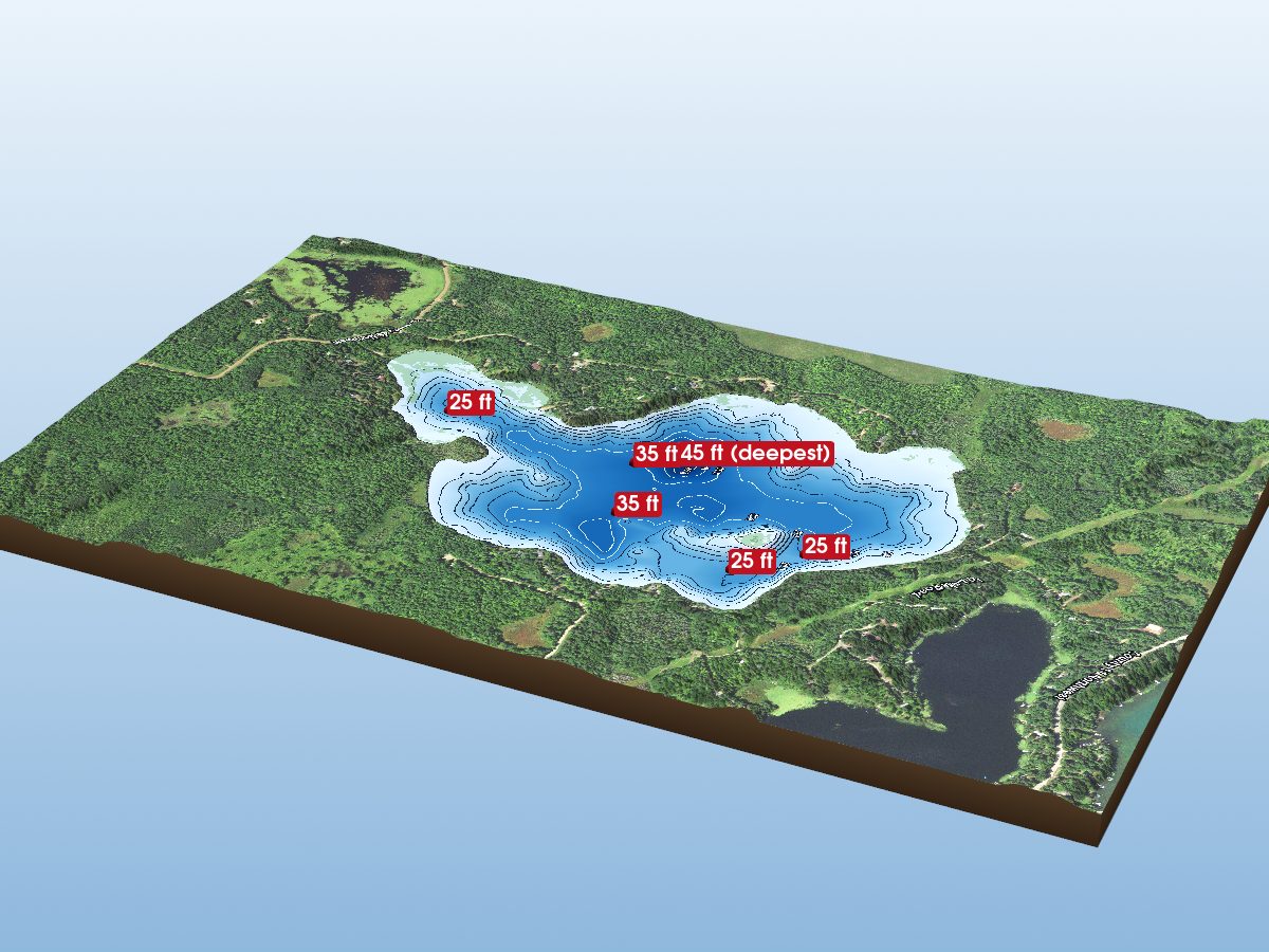 Depth map of Widow Lake