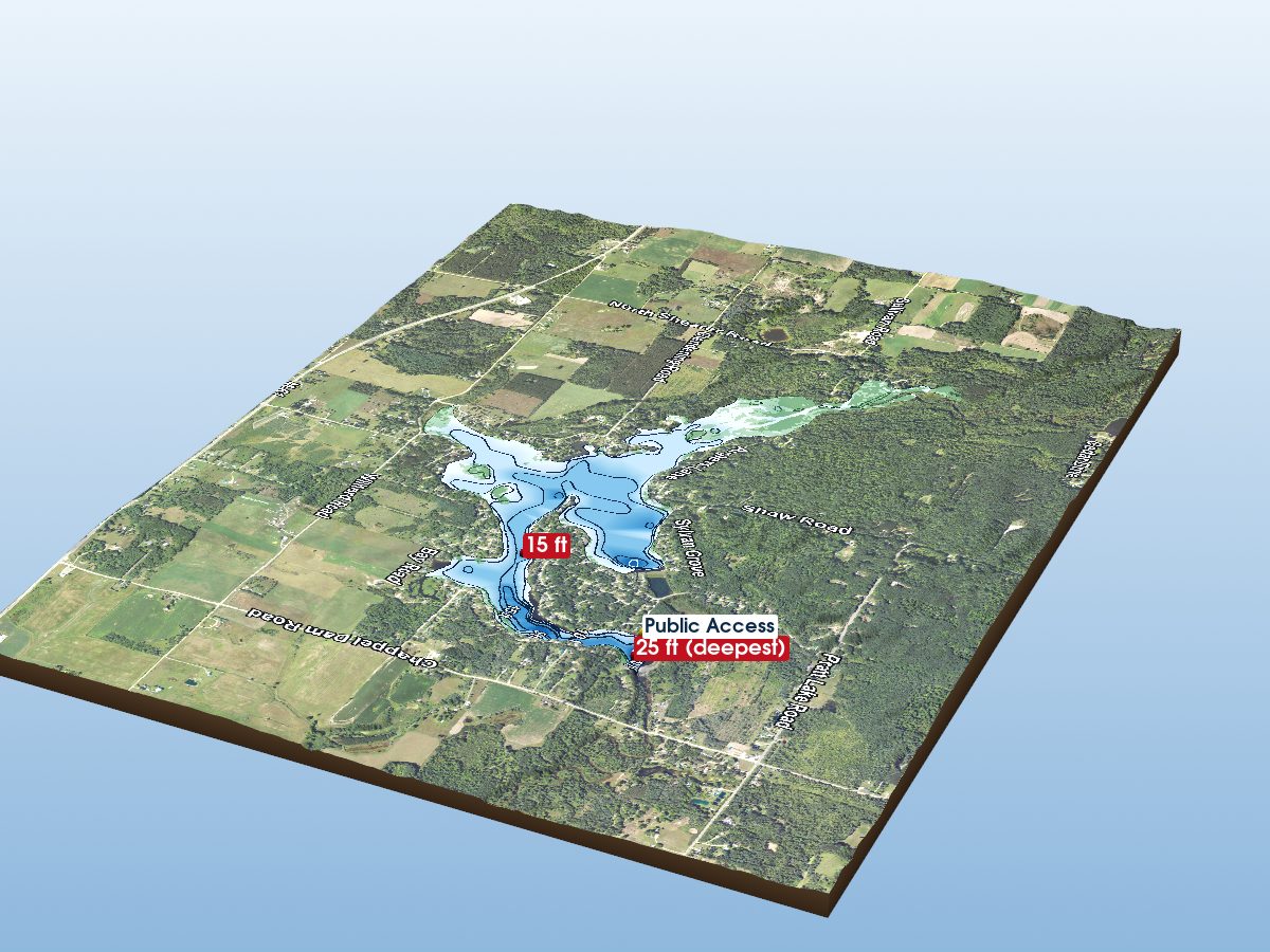 Depth map of Wiggins Lake