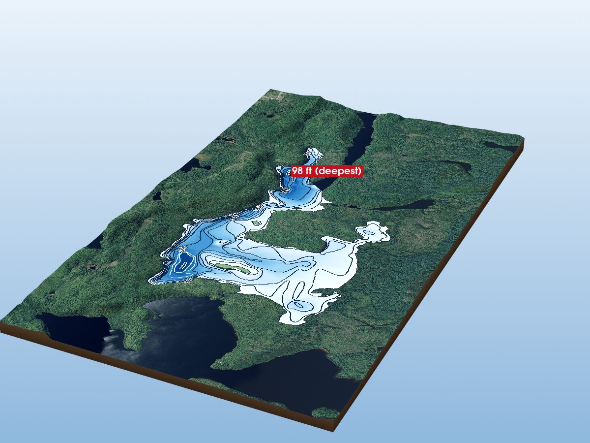Depth map of Wigwasan Lake