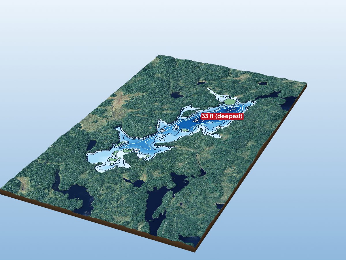 Depth map of Wigwasikak Lake