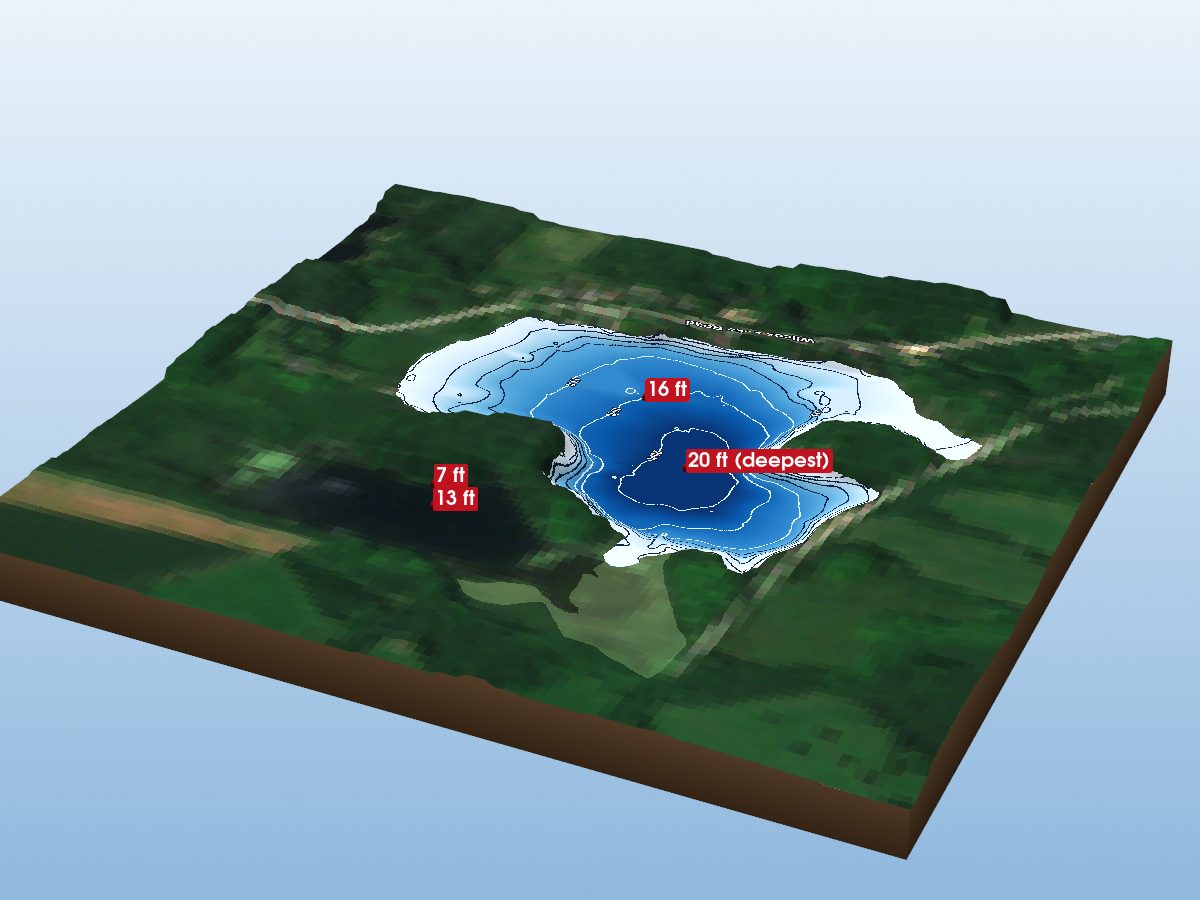 Depth map of Wilcox Lake